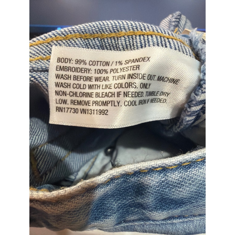 3T Cat & Jack Girls Blue Embroidered Denim Shorts - Picture 4 of 4